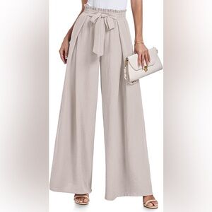She + Sky Cream Wide-Leg Pants Size S